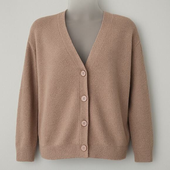 BAREFOOT DREAMS Mauve Pink Cardigan Sweater Cozy Oversized Button Front Small - Picture 1 of 5